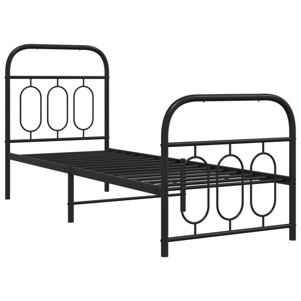 Metallbett 75x190 cm mit Kopf- und Fußteil
