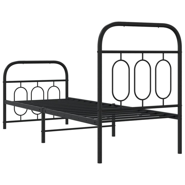 Metallbett 75x190 cm mit Kopf- und Fußteil