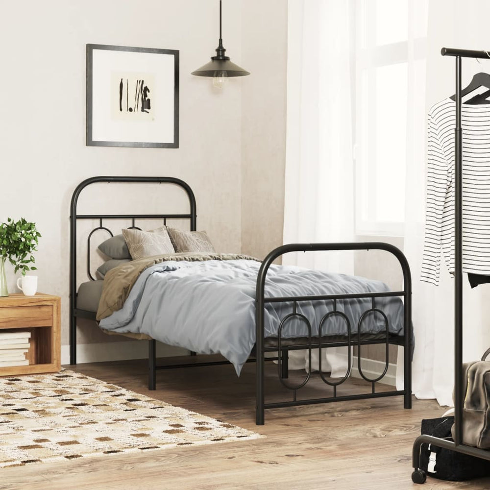 Metallbett 75x190 cm mit Kopf- und Fußteil