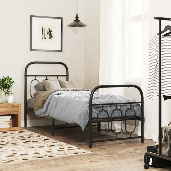 Metallbett 75x190 cm mit Kopf- und Fußteil