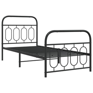 Metall Bettgestell Schwarz 80x200 cm