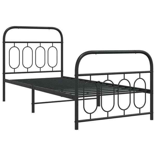 Metall Bettgestell Schwarz 80x200 cm