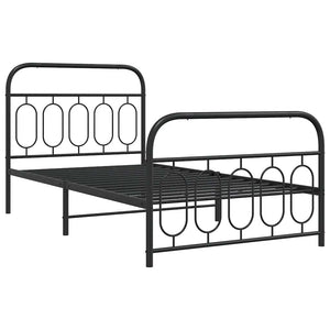 Metallbettgestell Schwarz 100x190 cm