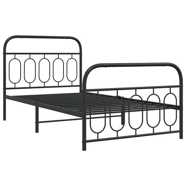 Metallbettgestell Schwarz 100x190 cm
