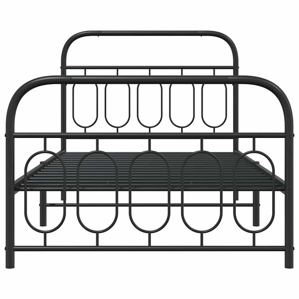 Metallbettgestell Schwarz 100x190 cm