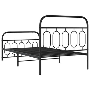 Metallbettgestell Schwarz 100x190 cm