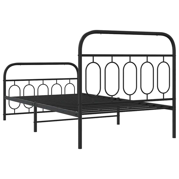 Metallbettgestell Schwarz 100x190 cm