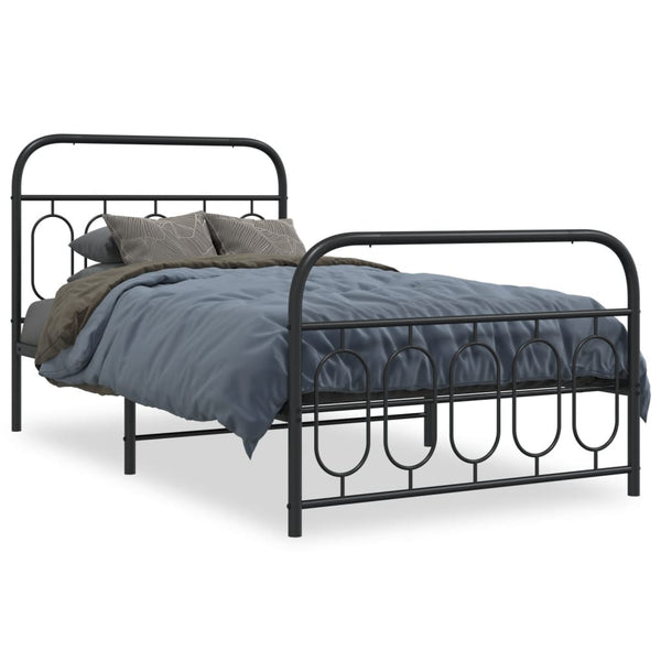 Metallbett 107x203 cm mit Kopf- und Fußteil
