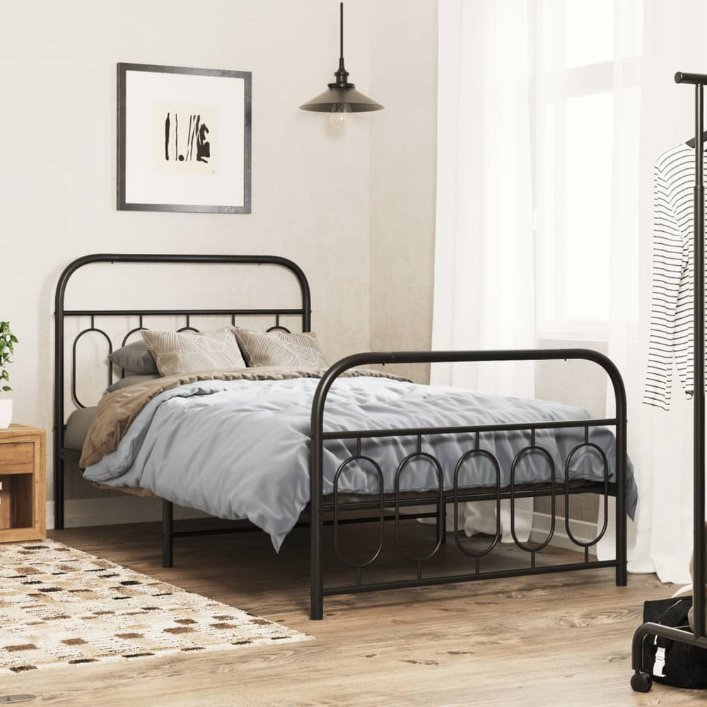 Metallbett 107x203 cm mit Kopf- und Fußteil