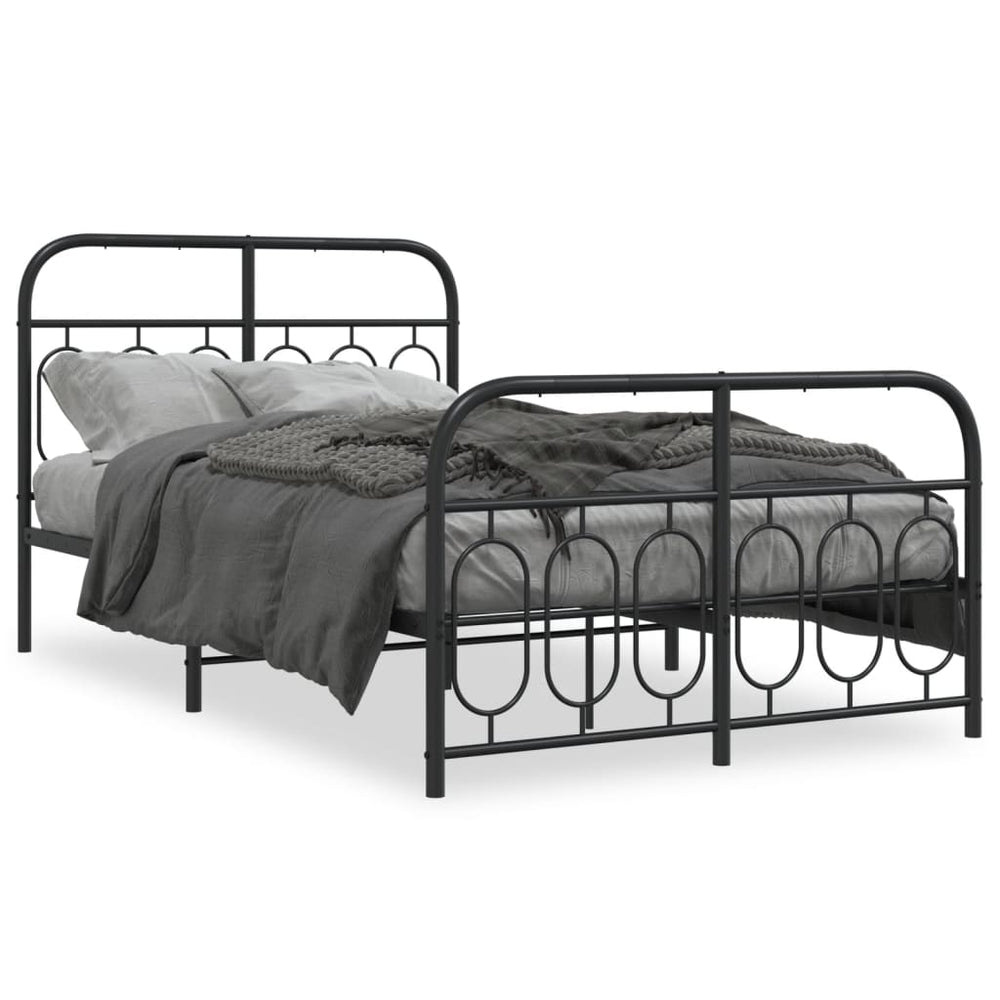 Metall Bettgestell Schwarz 120x190 cm