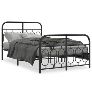 Metall Bettgestell Schwarz 120x190 cm