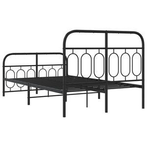 Metall Bettgestell Schwarz 120x190 cm
