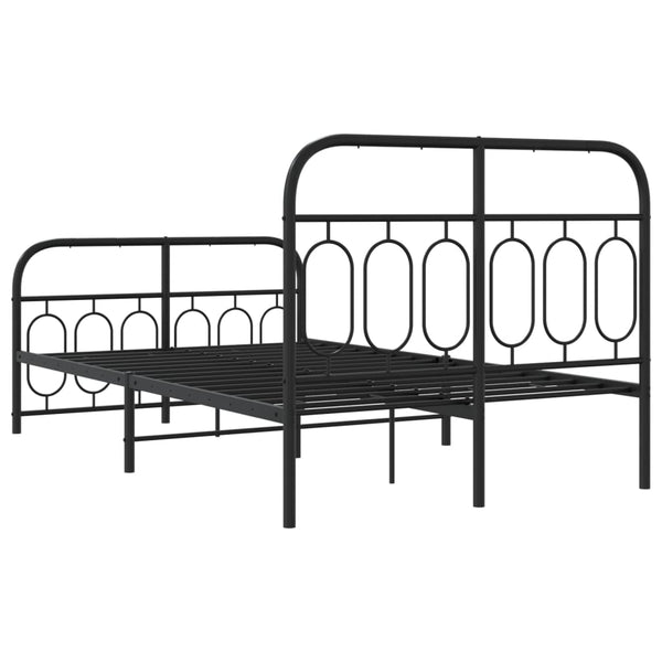 Metall Bettgestell Schwarz 120x190 cm