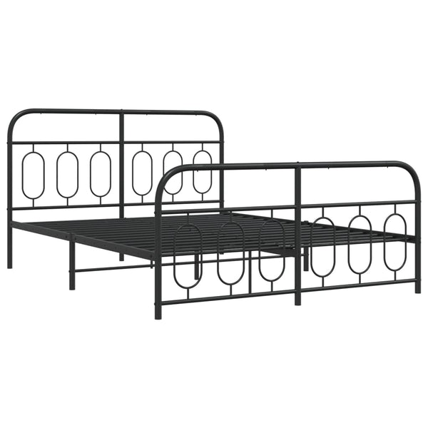 Bettgestell Metall Schwarz 135x190 cm