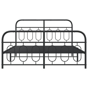 Bettgestell Metall Schwarz 135x190 cm