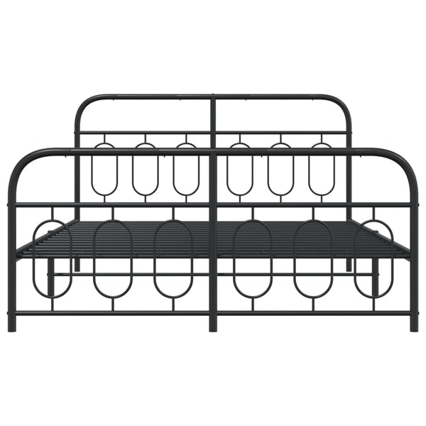 Bettgestell Metall Schwarz 135x190 cm
