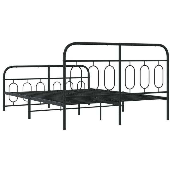 Bettgestell Metall Schwarz 135x190 cm