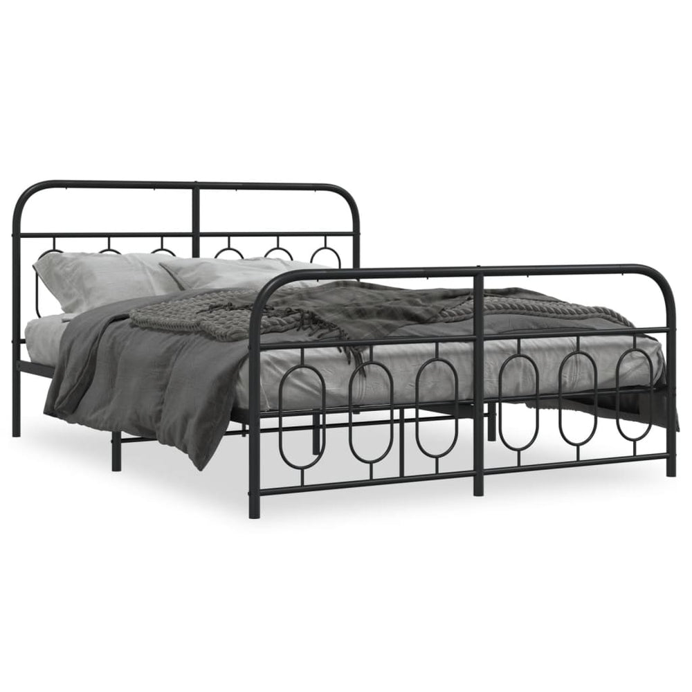 Metallbett 140x190 cm Schwarz