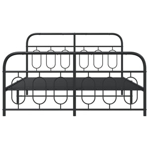 Metallbett 140x190 cm Schwarz