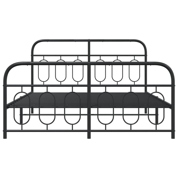 Metallbett 140x190 cm Schwarz