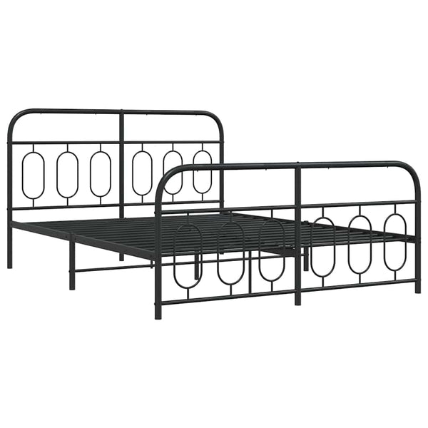 Metall Bettgestell Schwarz 140x200 cm