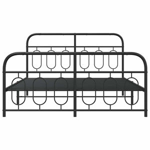 Metall Bettgestell Schwarz 140x200 cm