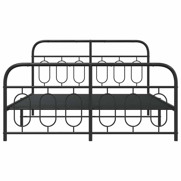 Metall Bettgestell Schwarz 140x200 cm
