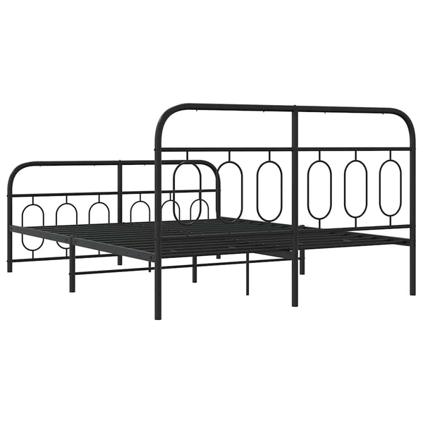 Metall Bettgestell Schwarz 140x200 cm