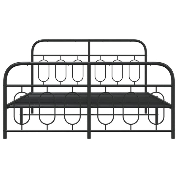 Bettgestell Metall Schwarz 150x200 cm
