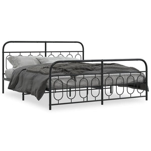 Metallbettgestell Schwarz 183x213 cm