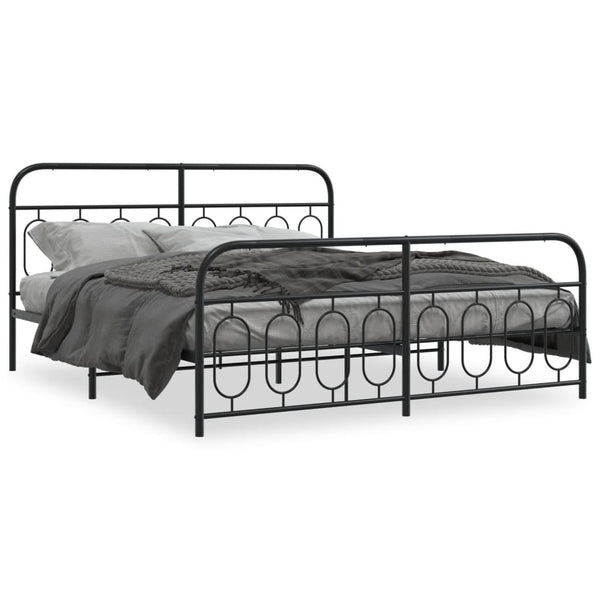 Metallbettgestell Schwarz 183x213 cm