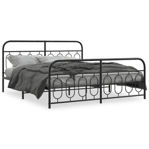 Bettgestell Metall Schwarz 193x203 cm