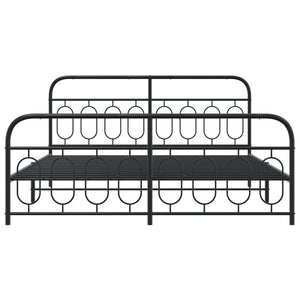 Bettgestell Metall Schwarz 193x203 cm