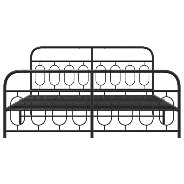 Bettgestell Metall Schwarz 193x203 cm