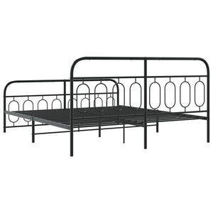 Bettgestell Metall Schwarz 193x203 cm