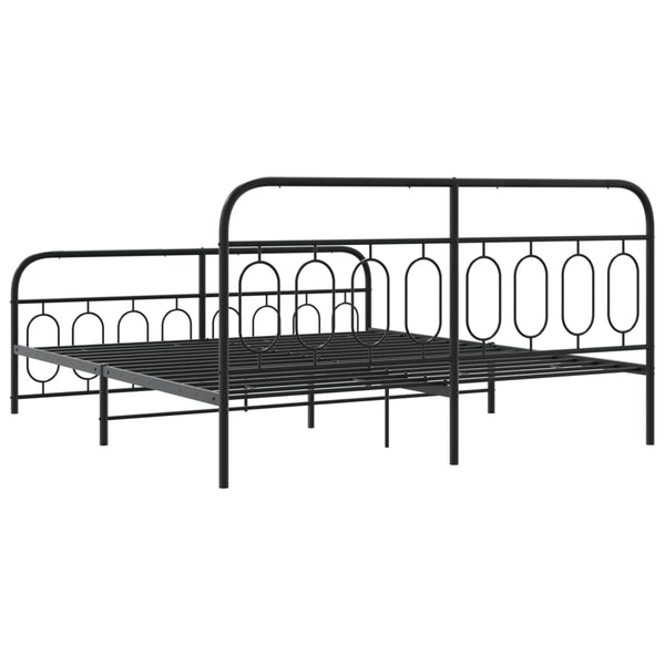 Bettgestell Metall Schwarz 193x203 cm