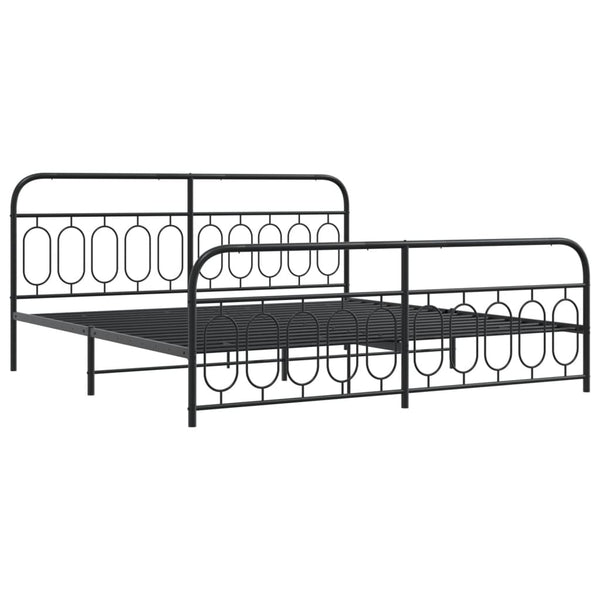 Bettgestell Metall Schwarz 200x200 cm
