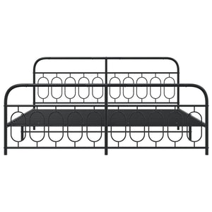 Bettgestell Metall Schwarz 200x200 cm