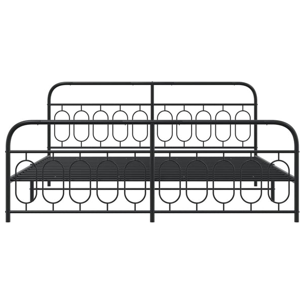 Bettgestell Metall Schwarz 200x200 cm