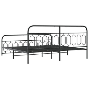 Bettgestell Metall Schwarz 200x200 cm