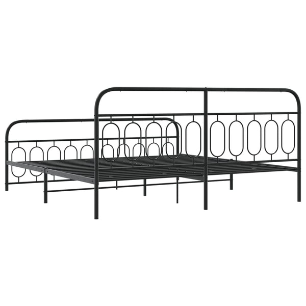 Bettgestell Metall Schwarz 200x200 cm