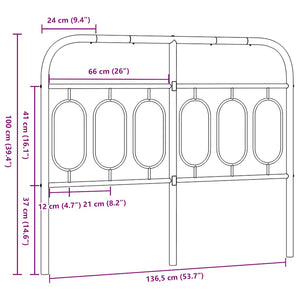 Schwarzes Metall Kopfteil 137 cm