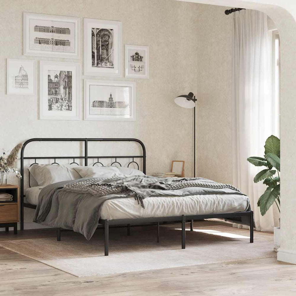 Schwarzes Metall Kopfteil 137 cm