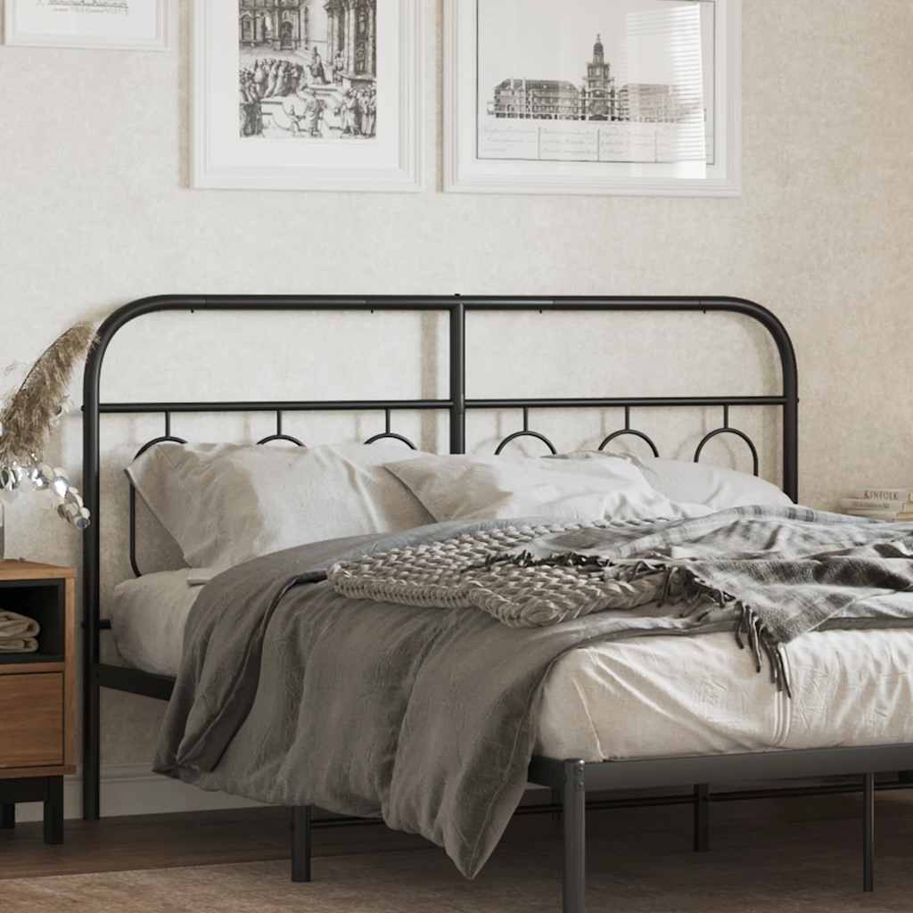 Metall Kopfteil Schwarz 150 cm