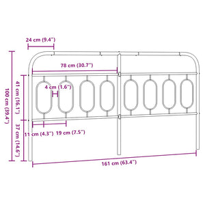 Schwarzes Metall Kopfteil 160 cm