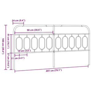 Schwarzes Metall Kopfteil 200 cm
