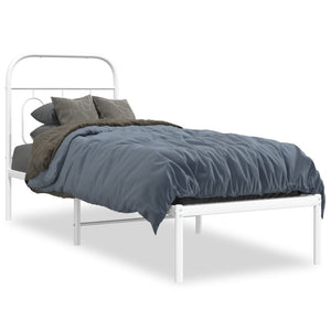 Metallbett Weiß 75x190 cm ohne Matratze