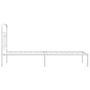 Metallbett Weiß 75x190 cm ohne Matratze