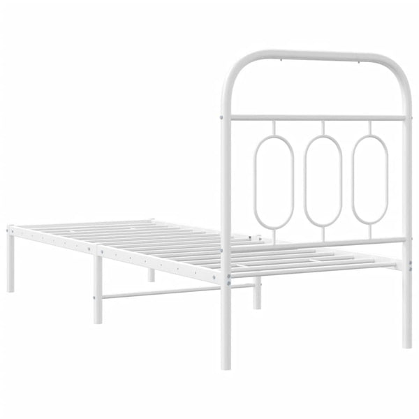 Metallbett Weiß 75x190 cm ohne Matratze