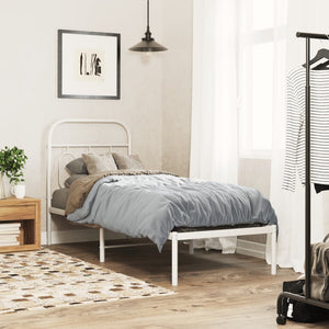 Metallbett Weiß 75x190 cm ohne Matratze